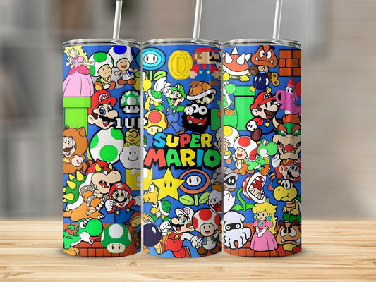 Colorful Super Mario Characters Tumbler product