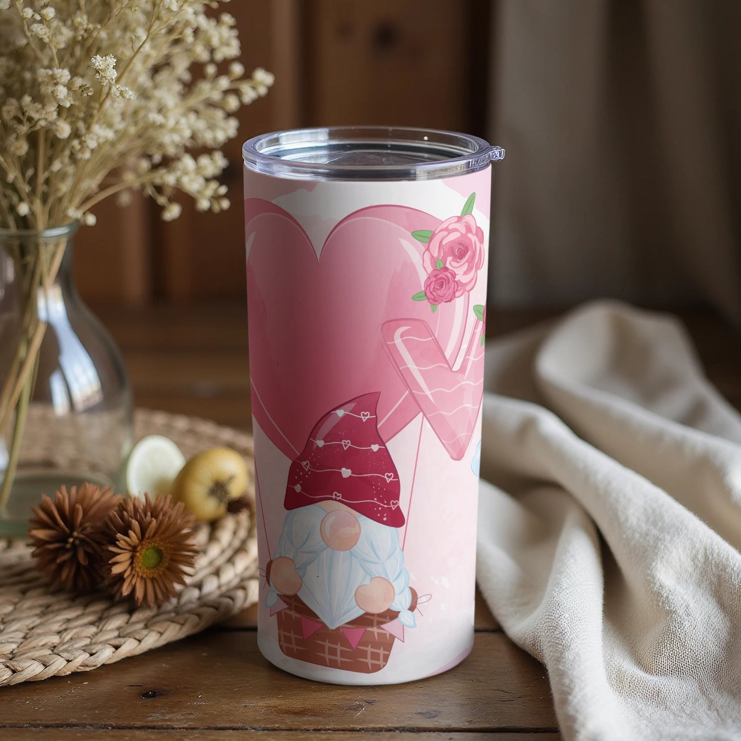 Cute Gnome With Heart Valentine's Day Tumbler