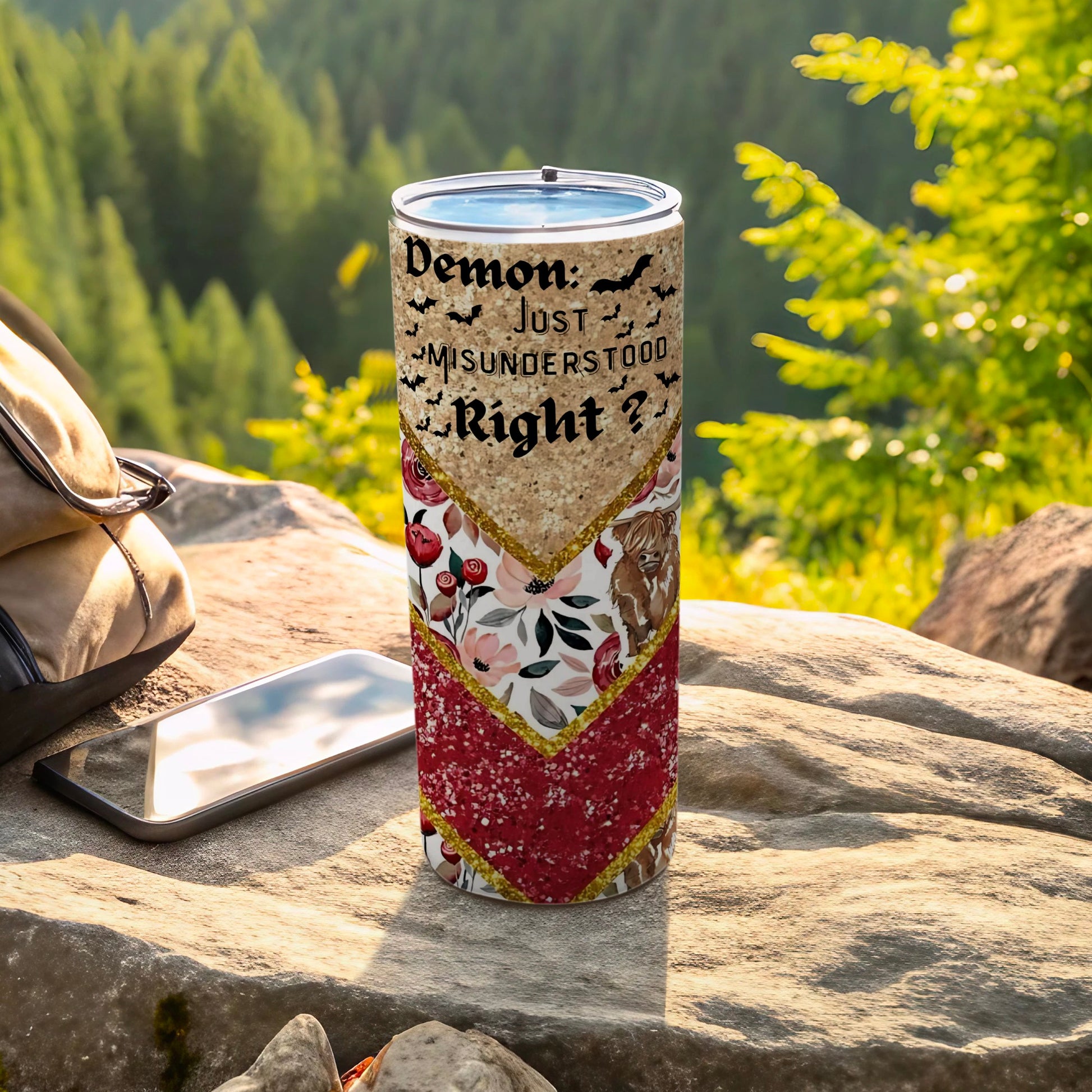 Demon Just Misunderstood Right? Floral Tumbler