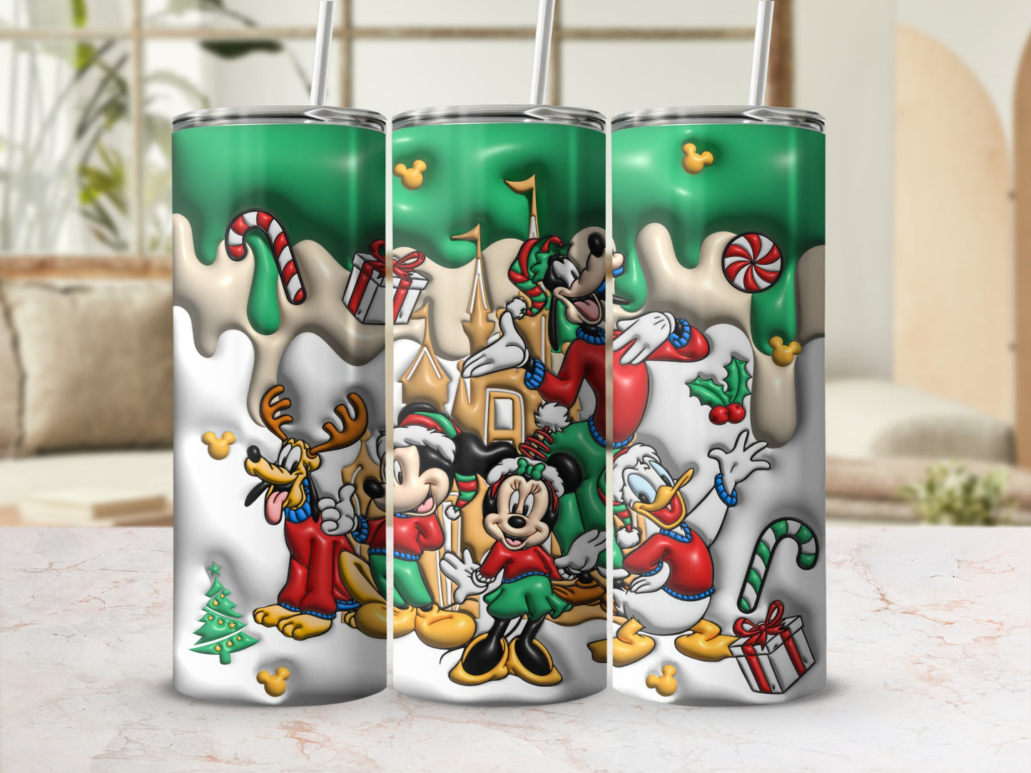 Christmas Cartoon Characters Stainless Steel Tumbler