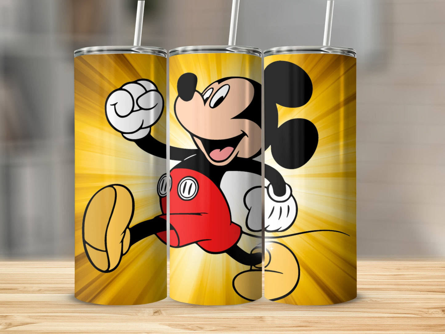 Vintage Inspired Mickey Mouse Tumbler vibrant design