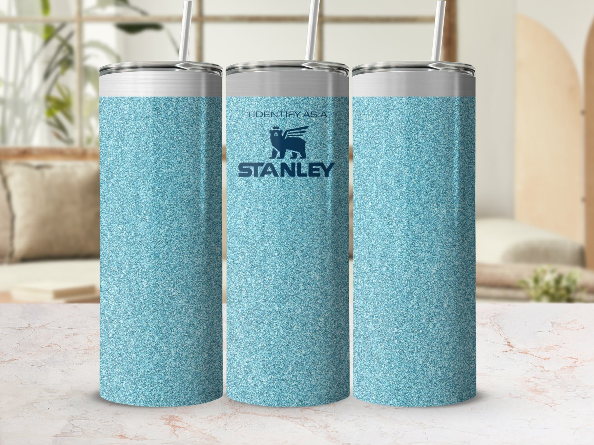 Sparkling Aqua Blue Stanley Insulated Tumblers