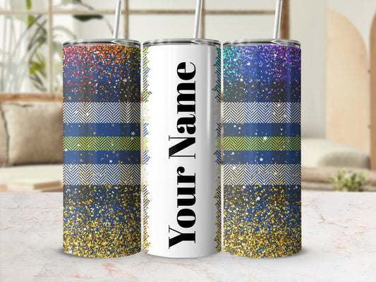 Personalized Glitter Gradient Tumbler with Custom Name