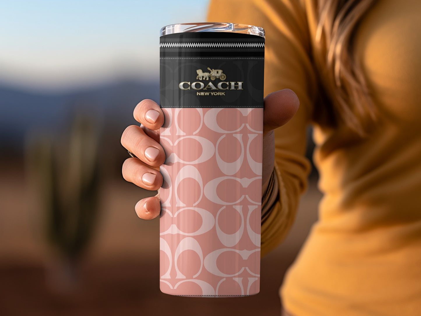 Coach New York Pink Logo Insulated Tumbler Cup