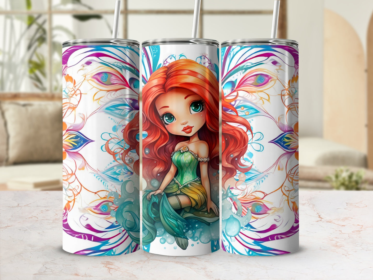 Mermaid Inspired Vibrant Design Tumbler Product