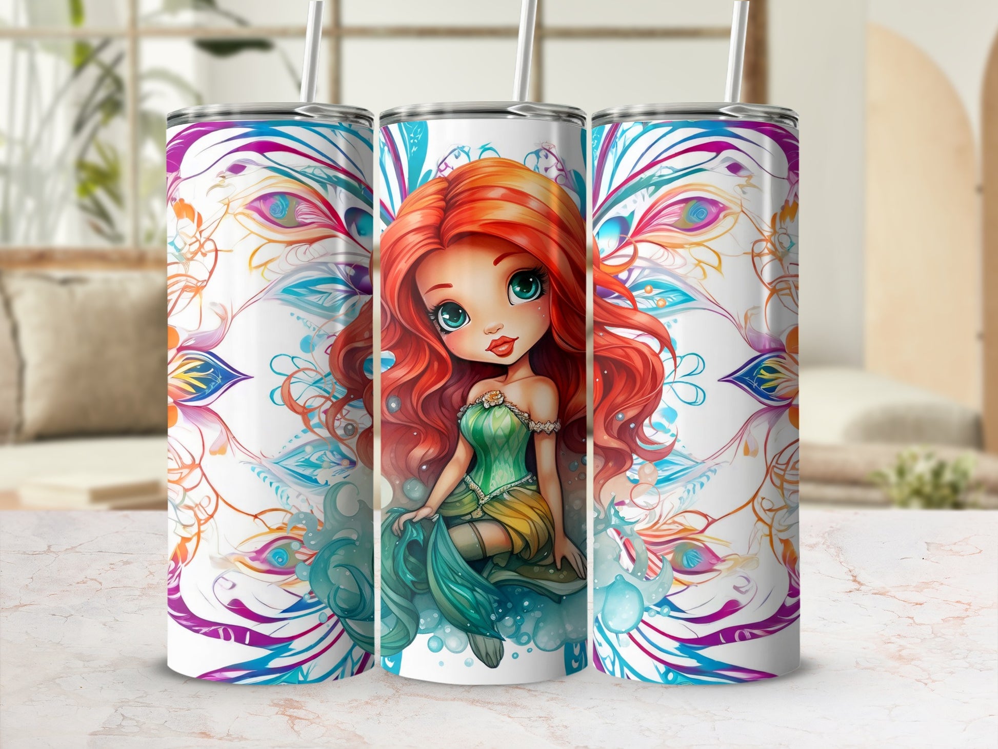 Mermaid Inspired Vibrant Design Tumbler Product