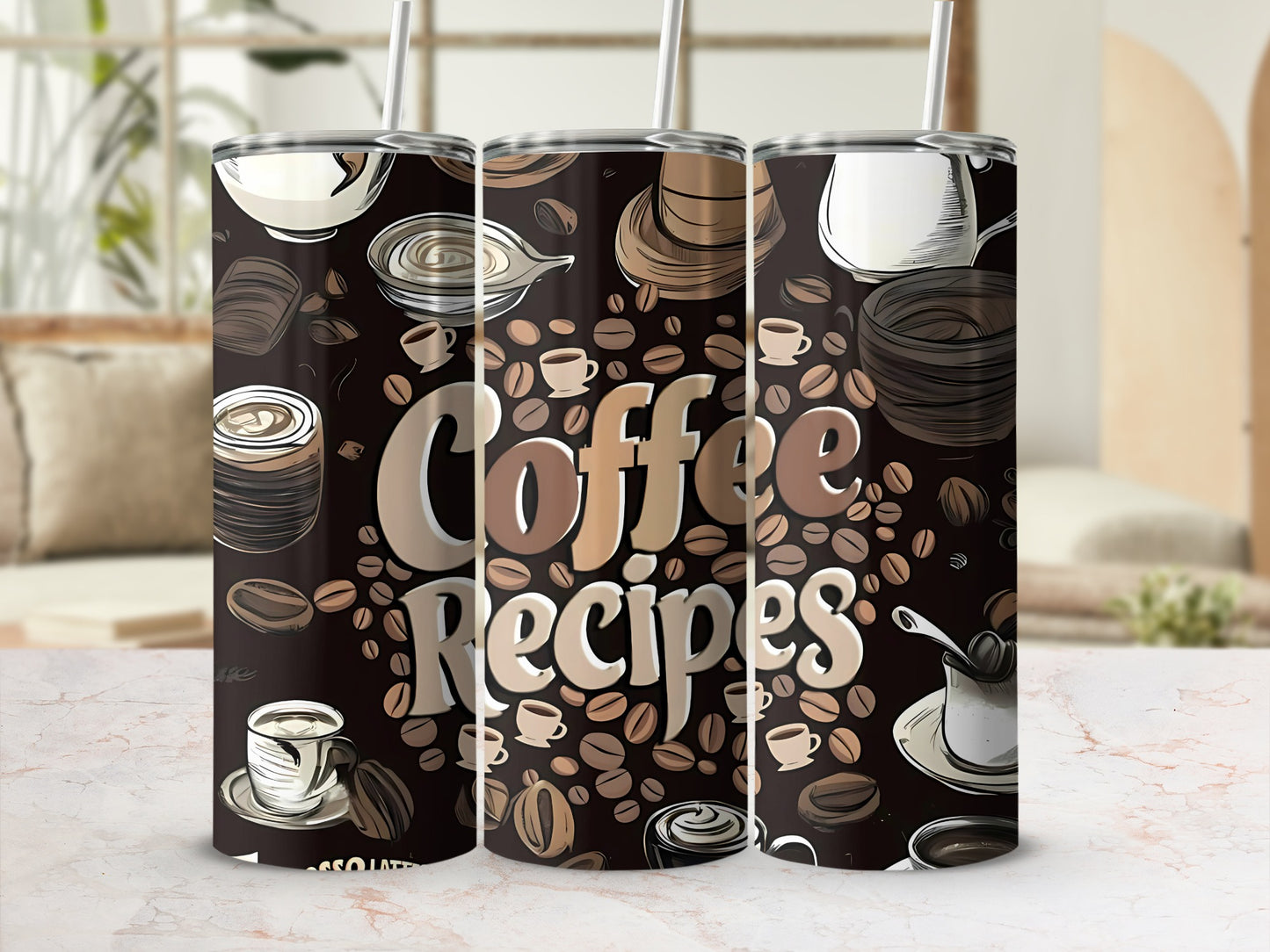 Coffee Recipes Insulated Travel Tumbler Cup