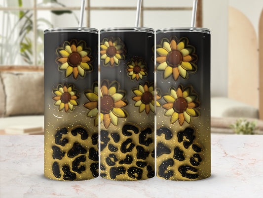 Glitter Golden Sunflower Leopard Pattern product type