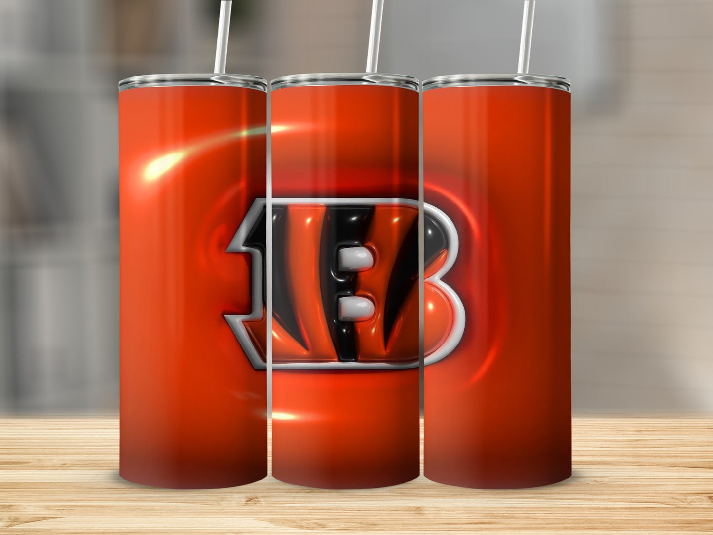 Cincinnati Bengals Logo on an Orange Background Tumblers