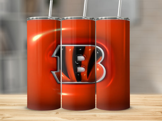 Cincinnati Bengals Logo on an Orange Background Tumblers