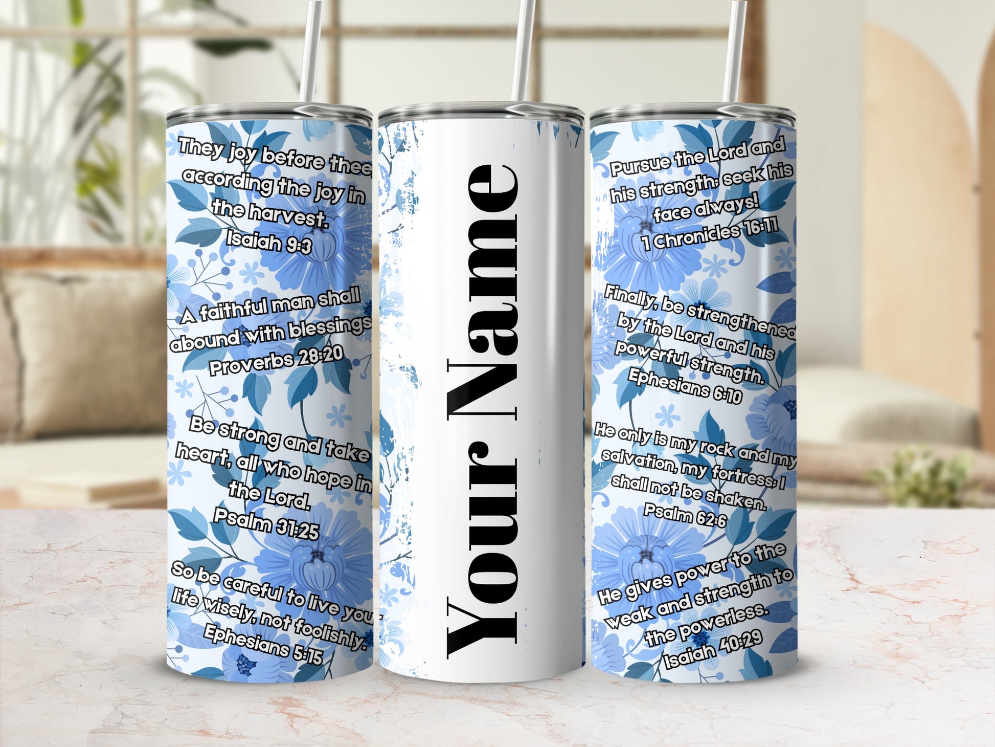 Inspirational Bible Verse Personalized Tumbler