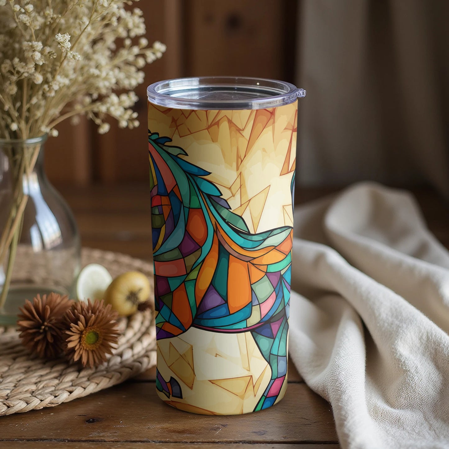 Colorful Geometric Design Insulated Tumbler Cup