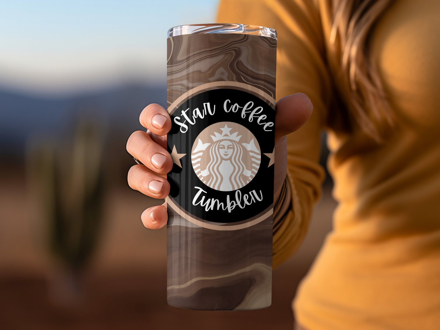 Star Coffee Tumbler with Trendy Design Travel Mug