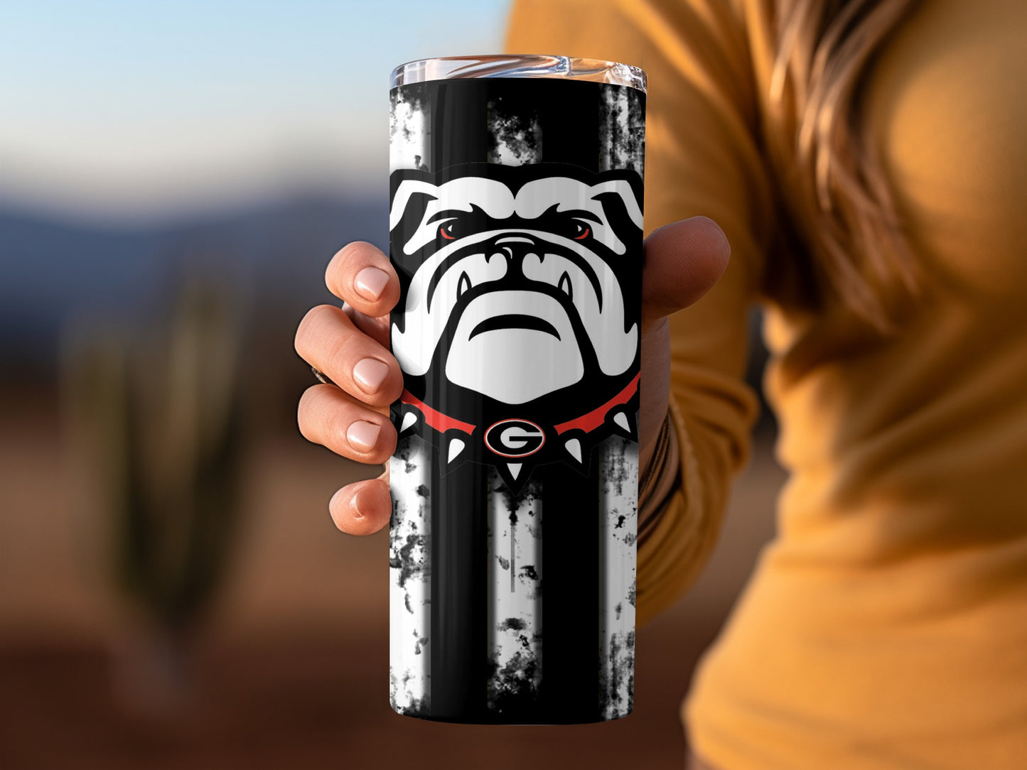 Bulldog Design Black and White Insulated Tumbler