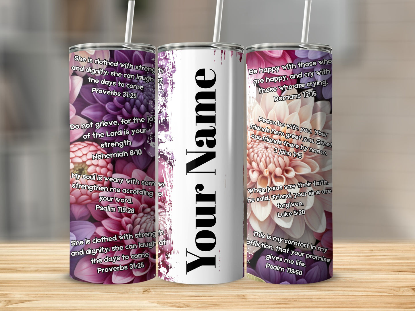 Inspirational Bible Verses Customizable Tumbler Cup