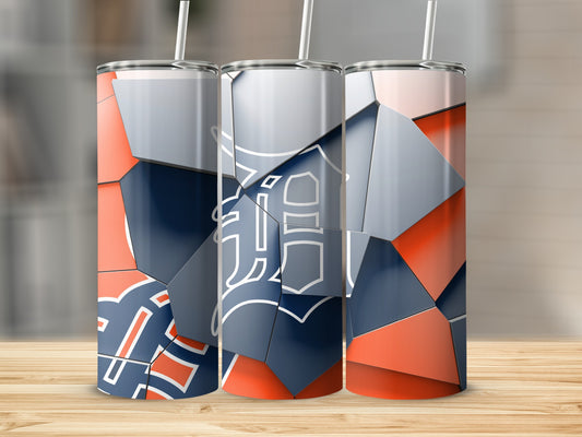 Detroit Tigers Mosaic Pattern Decorative Designed Tumblers