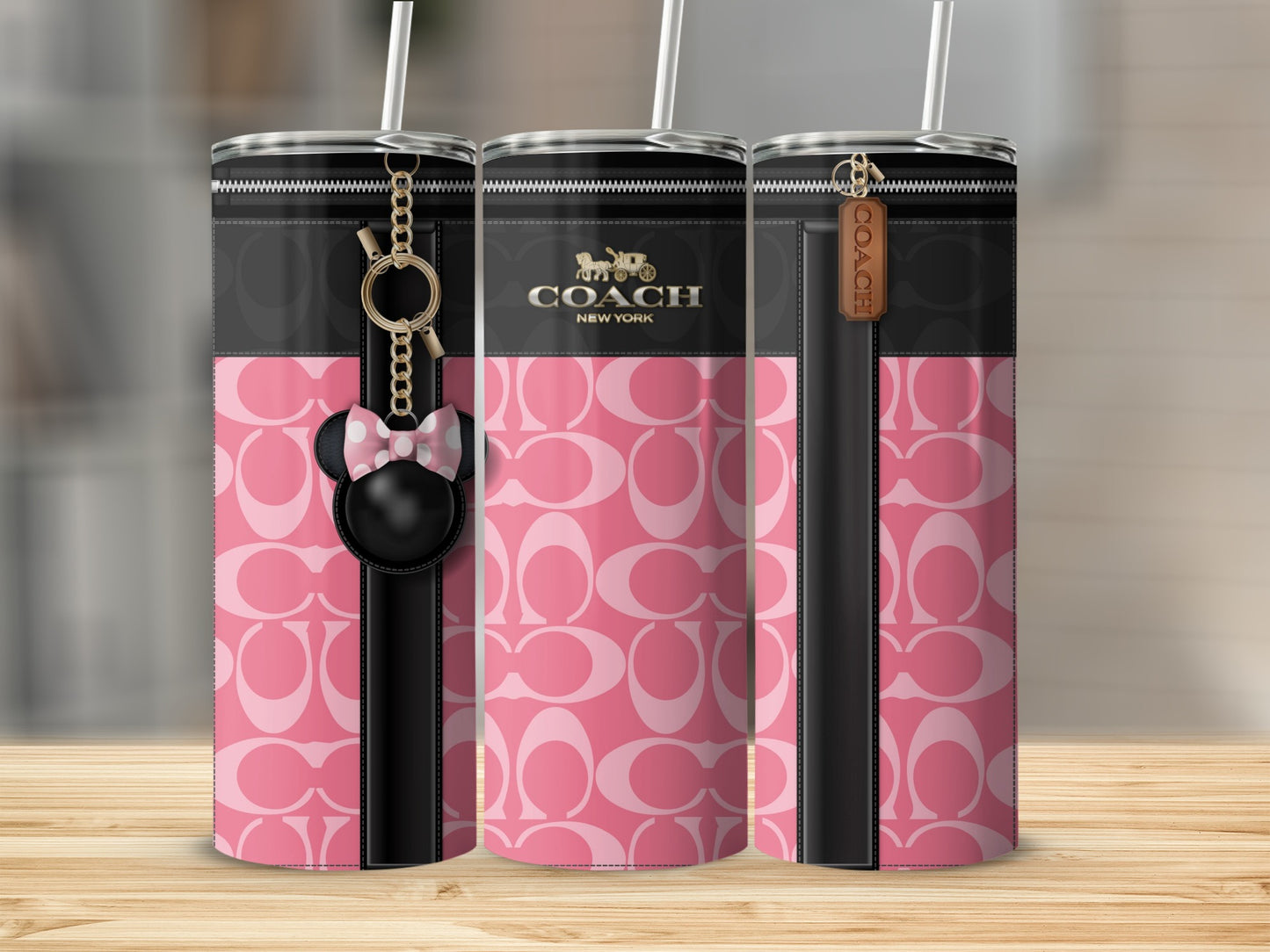 Pink and Black Designer-Inspired Tumbler Collection