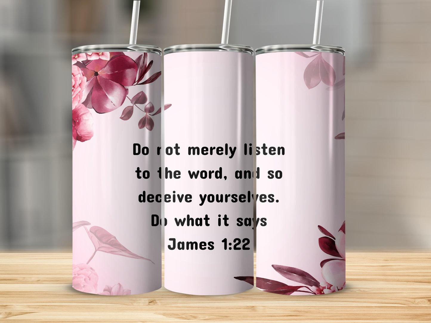 Floral Design Motivational Quote Tumbler for You