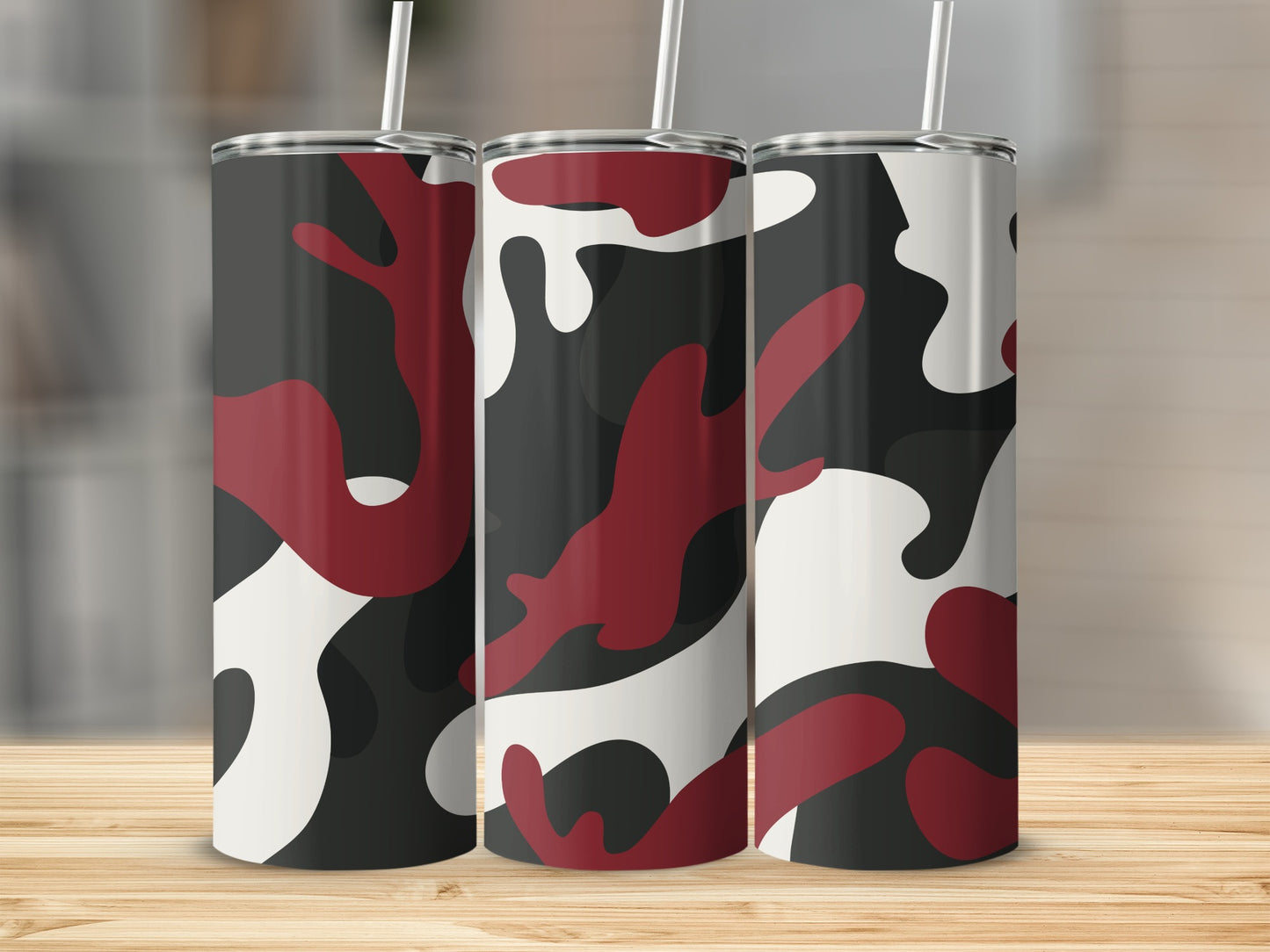 Red and Black Camo Pattern Tumbler product