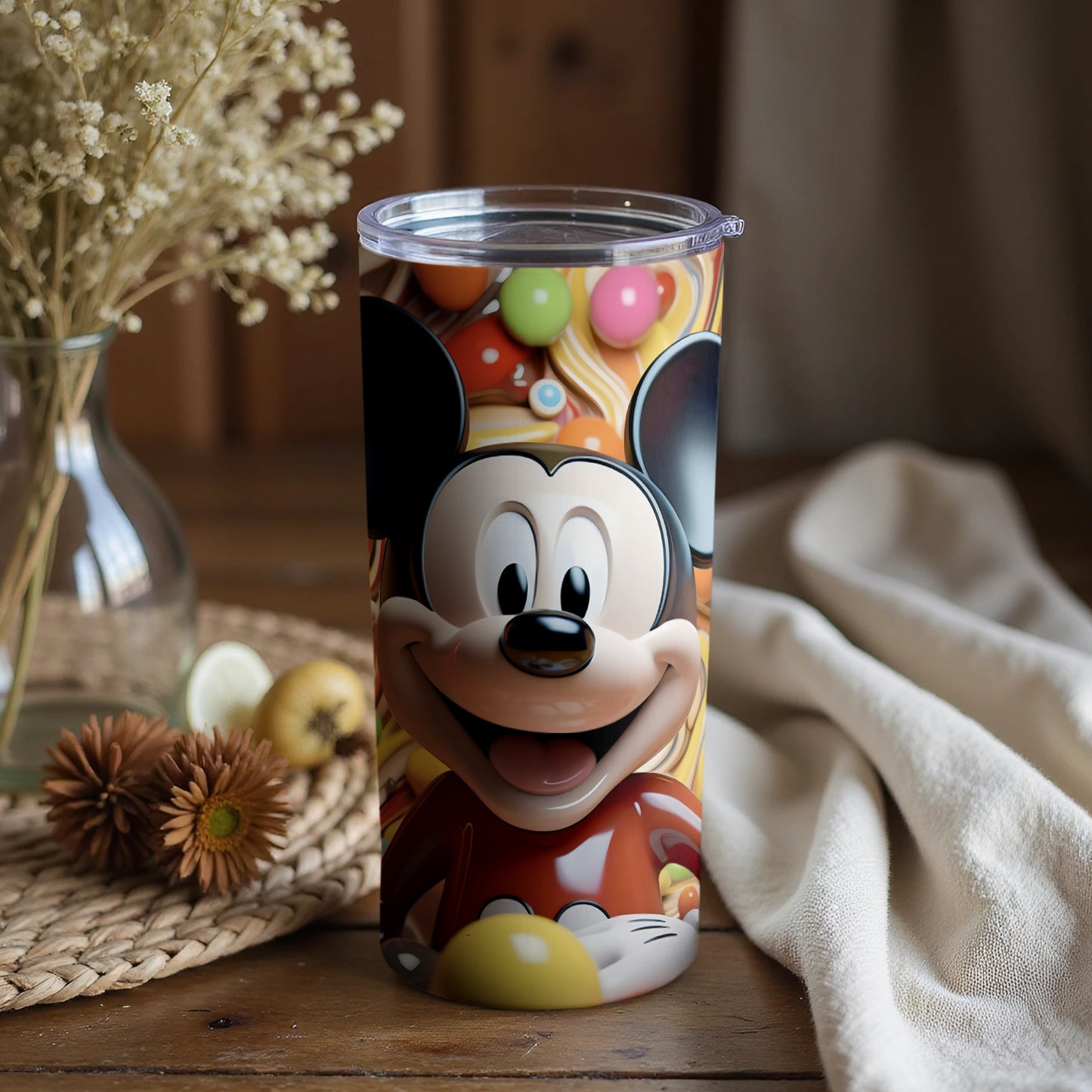 Mickey Mouse Colorful Tumbler with Cheerful Design