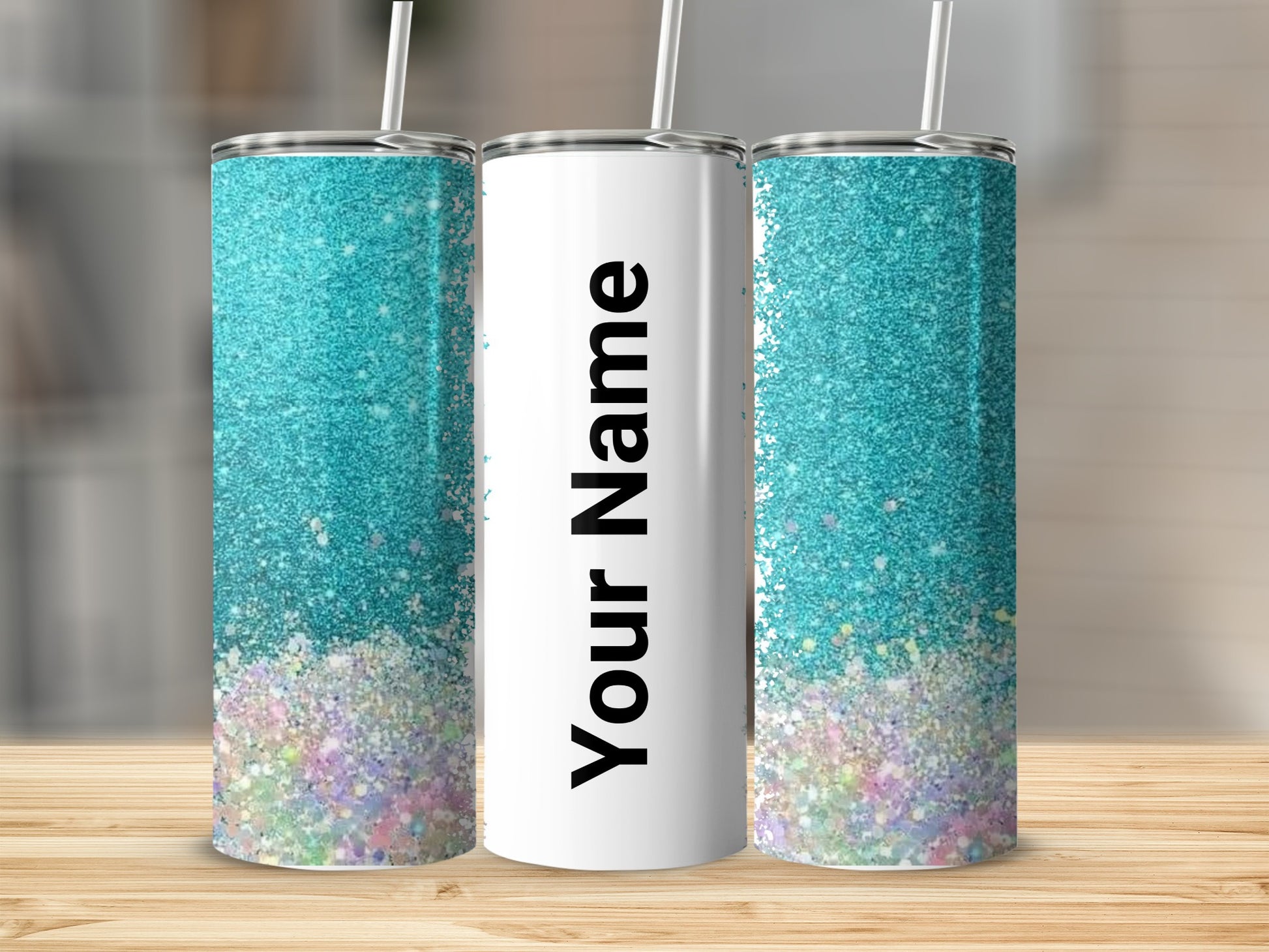 Customizable Glitter Tumbler with Personal Name Option