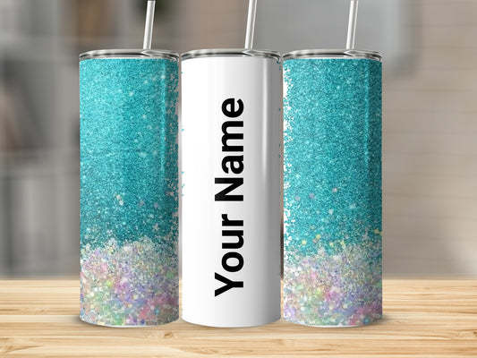 Customizable Glitter Tumbler with Personal Name Option