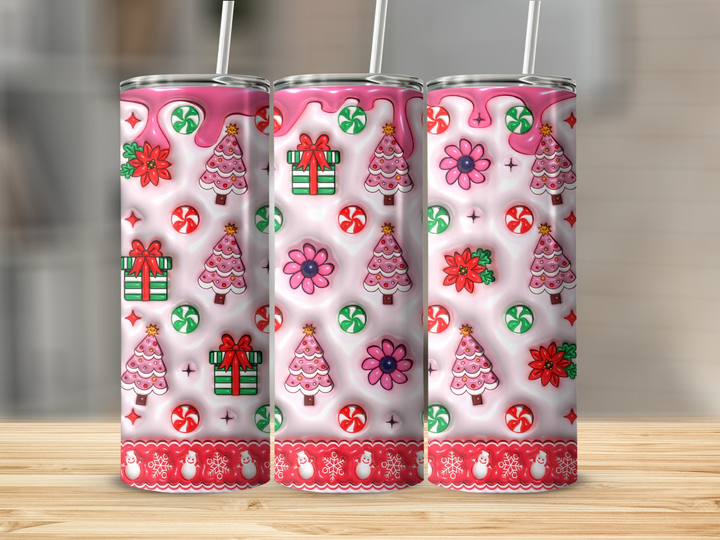 Festive Christmas Tree and Gift Tumbler - Holiday Cup