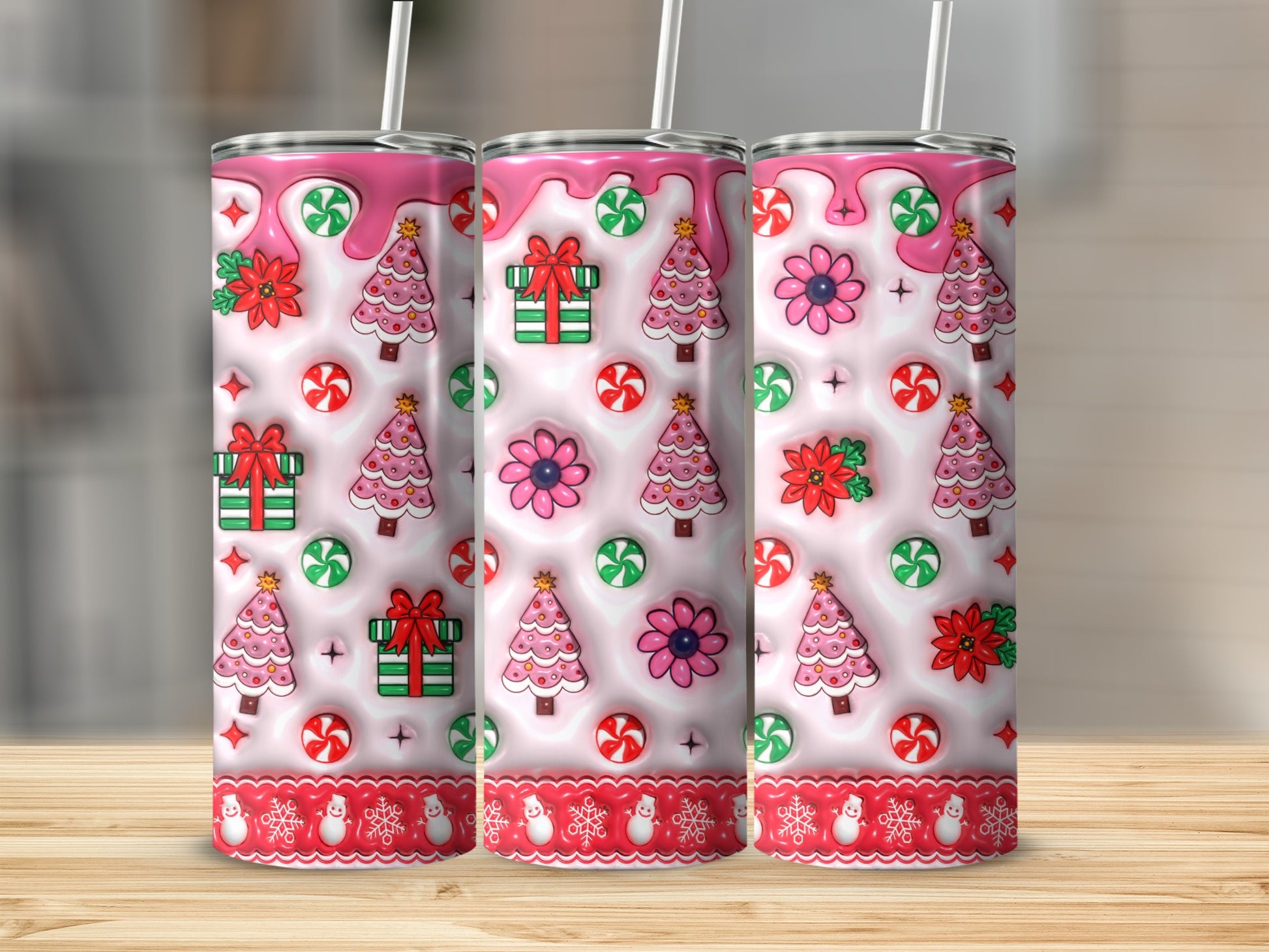 Festive Christmas Tree and Gift Tumbler - Holiday Cup