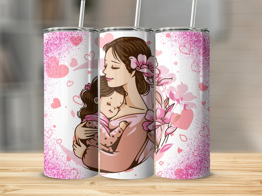 Loving Mother and Child Illustration Tumbler