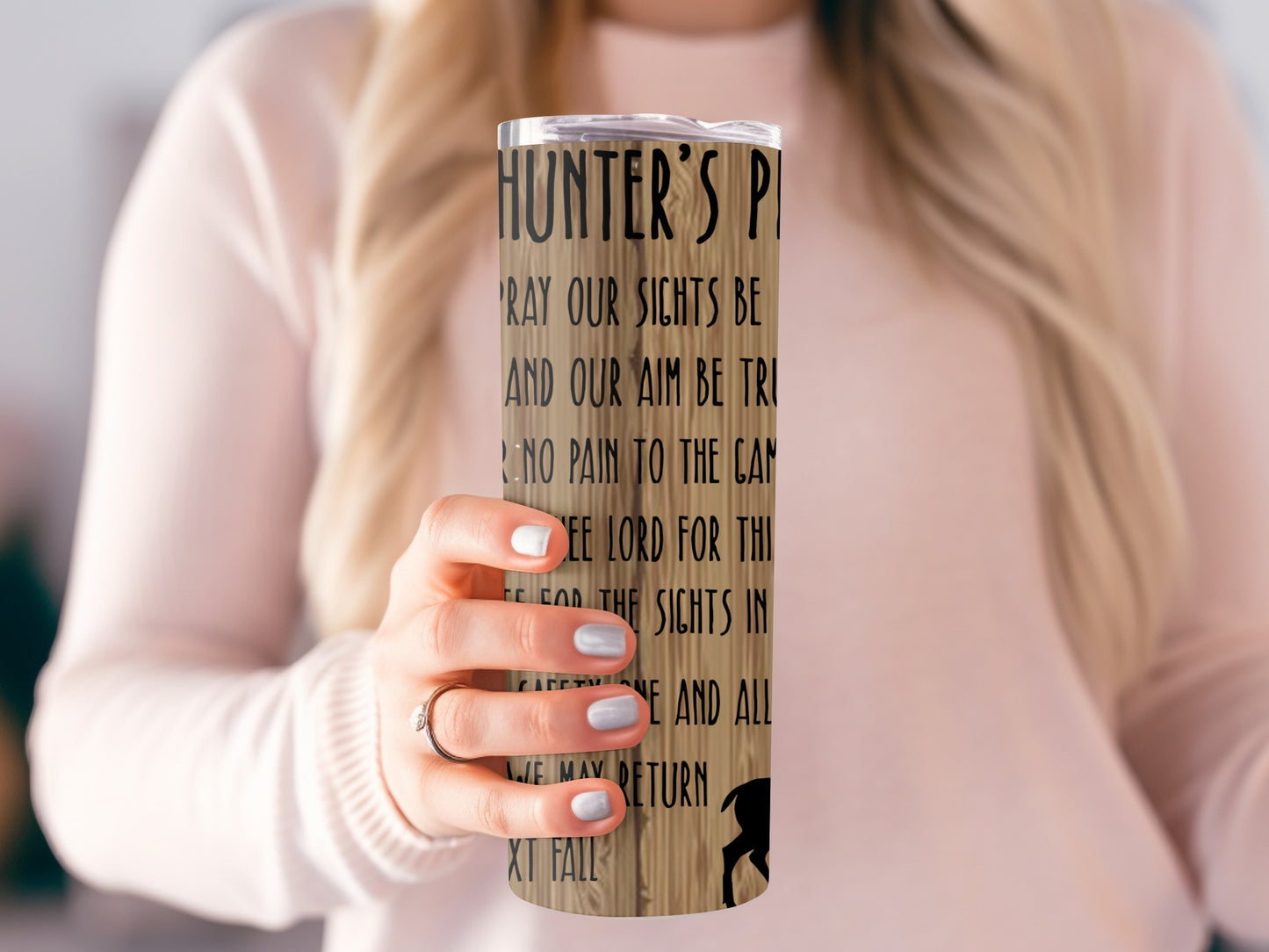 Hunter's Prayer Text Print on Tall Tumbler Cup Product
