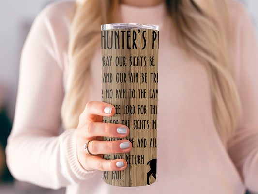 Hunter's Prayer Text Print on Tall Tumbler Cup Product