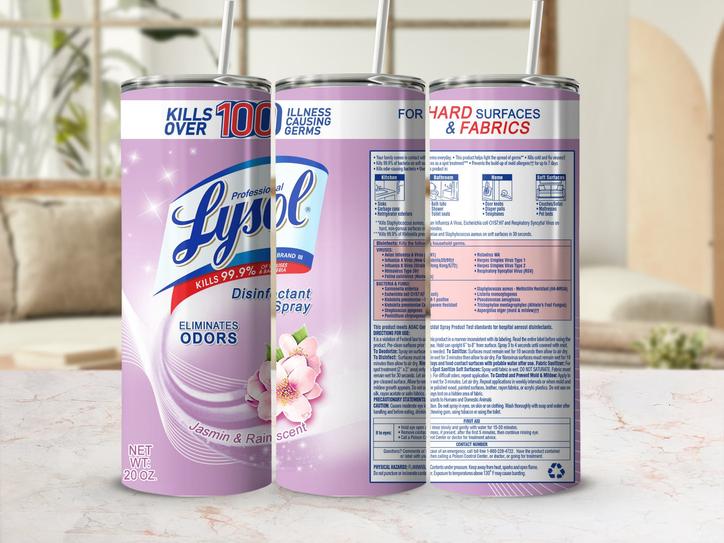 Lysol Kills over 100 Germs Eliminates Odors Jasmin & Rain product type