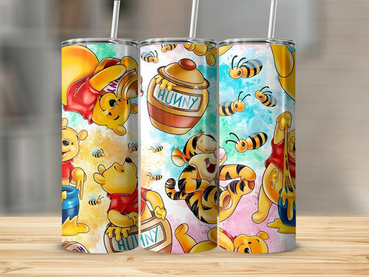 Winnie The Pooh Tigger And Bees Hunny Jar Seamless Tumblers