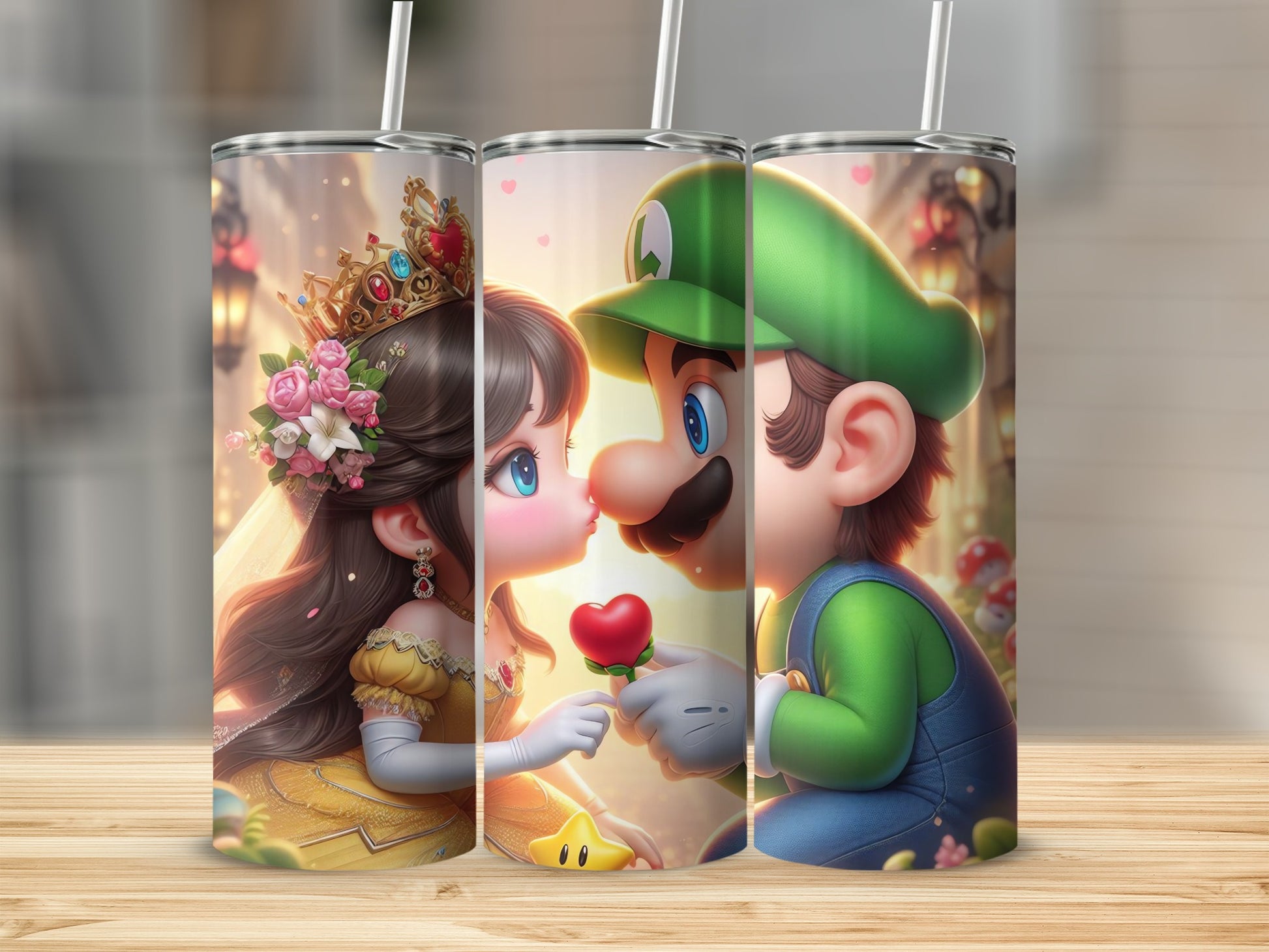 Cute Princess and Plumber Fantasy Illustration Tumbler