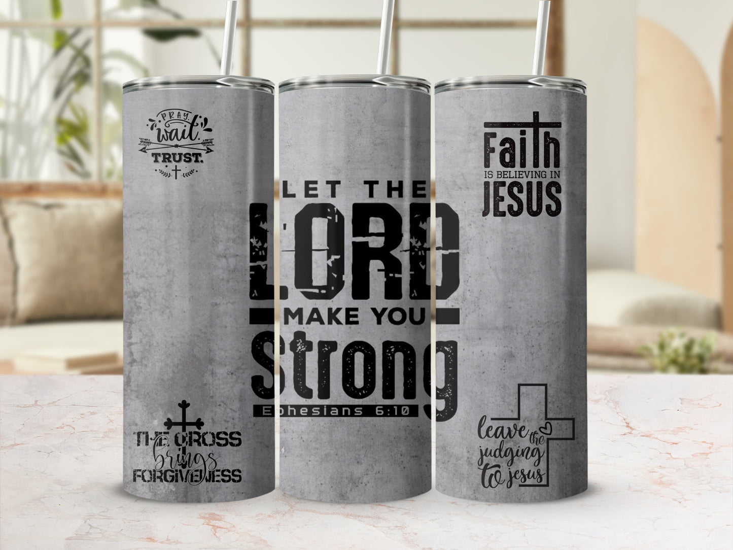 Motivational Christian Tumblers with Scripture Quotes