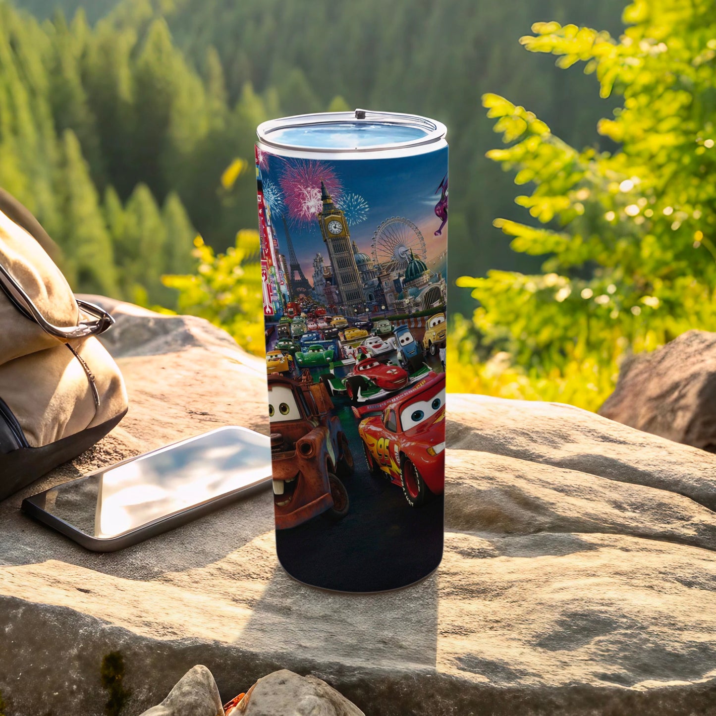 Colorful Animated Vehicles Design Tumbler