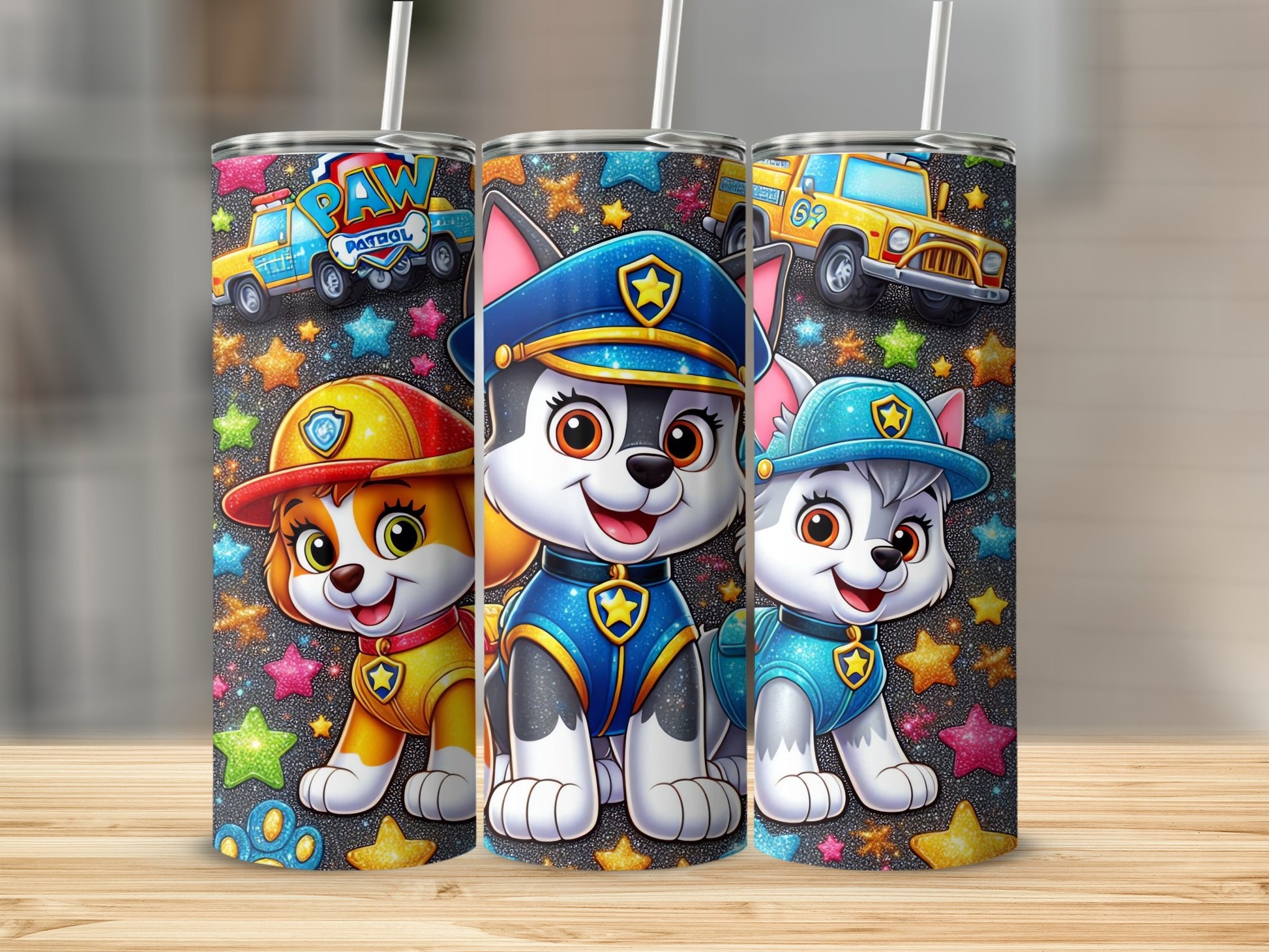 Colorful Paw Patrol Stars Tumblers for Kids