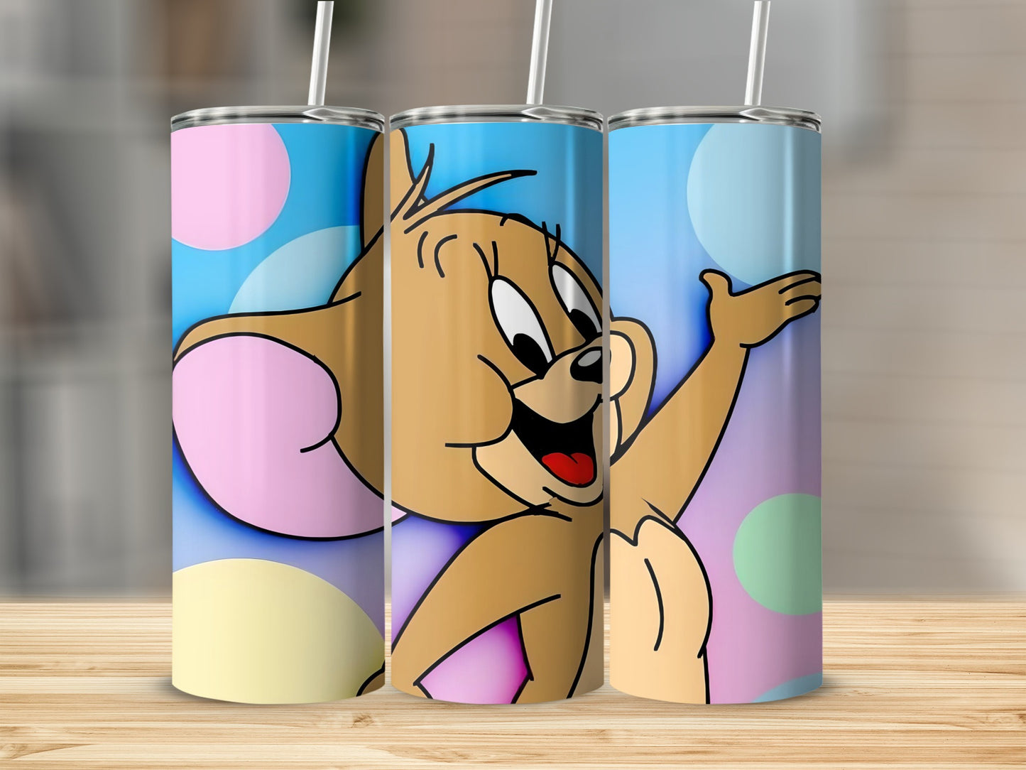 Cute Cartoon Character with Colorful Background Tumbler