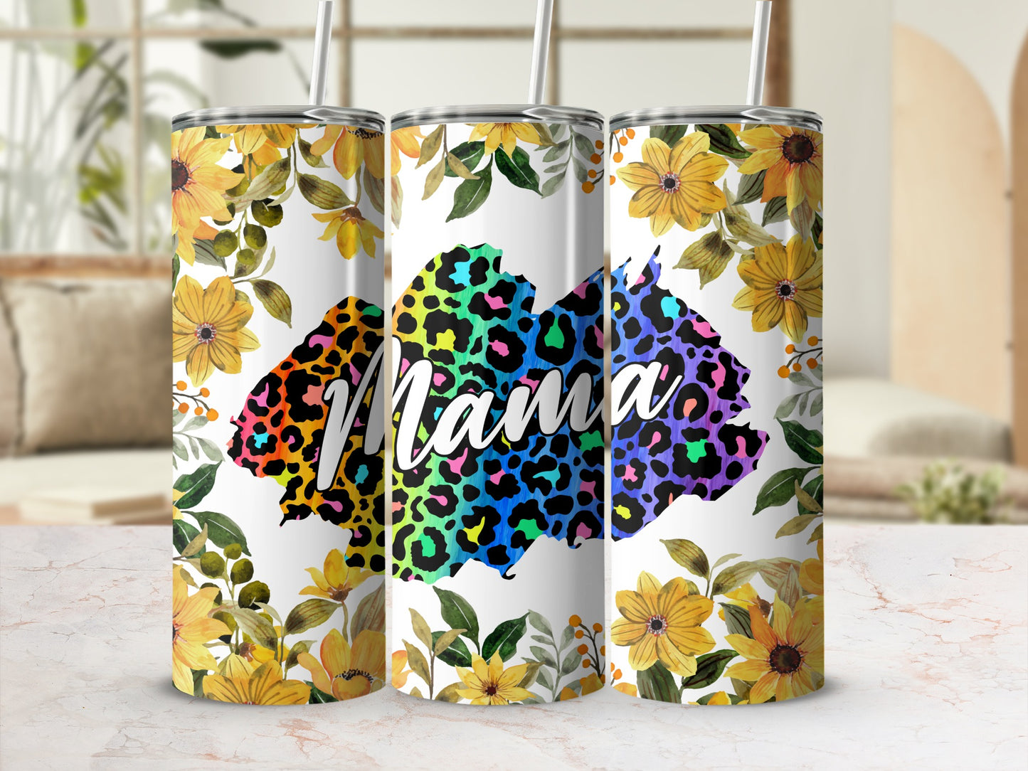 Mama Leopard Print and Sunflower Floral product