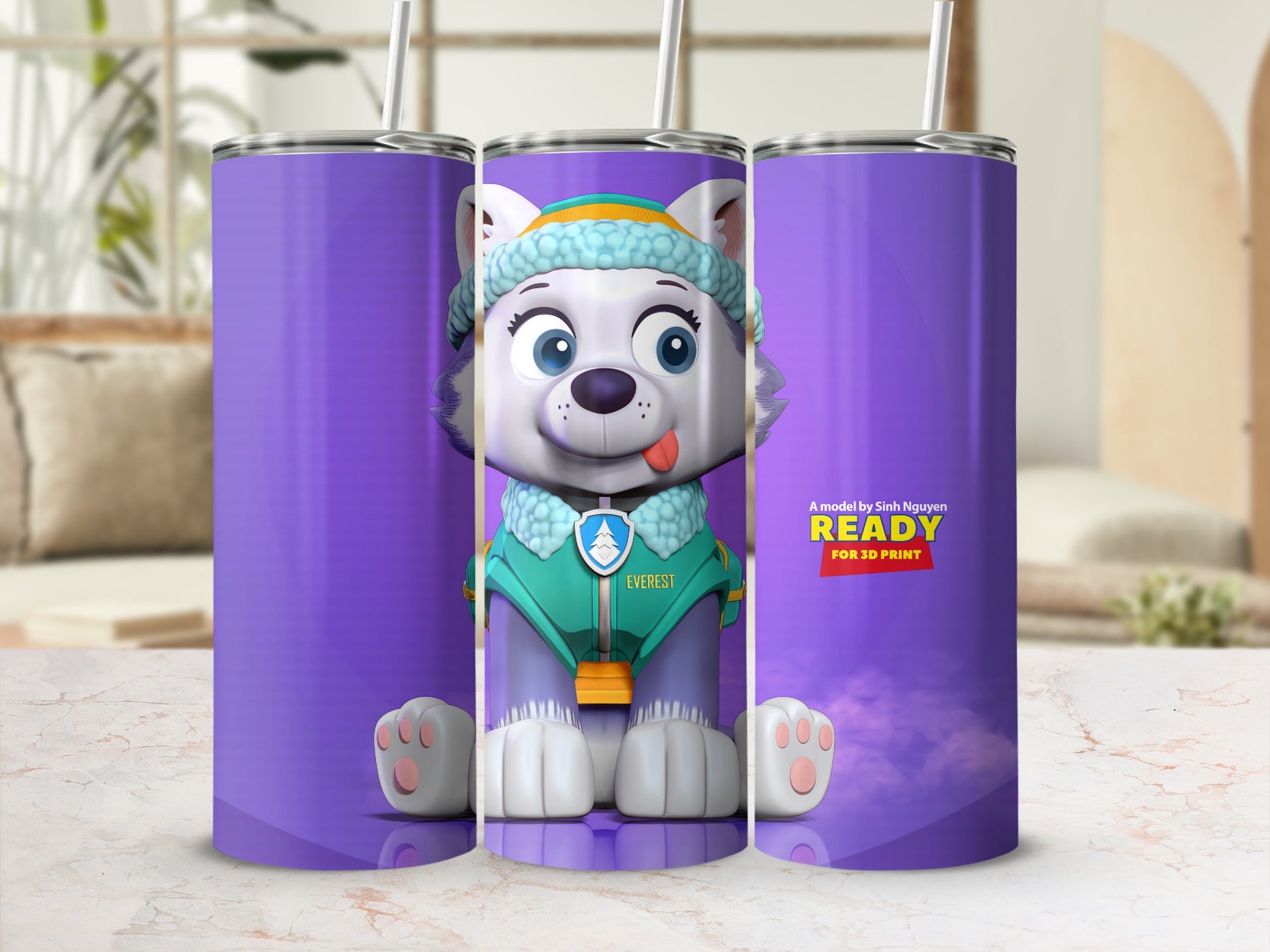 Everest Character 3D Print Ready Design Tumbler
