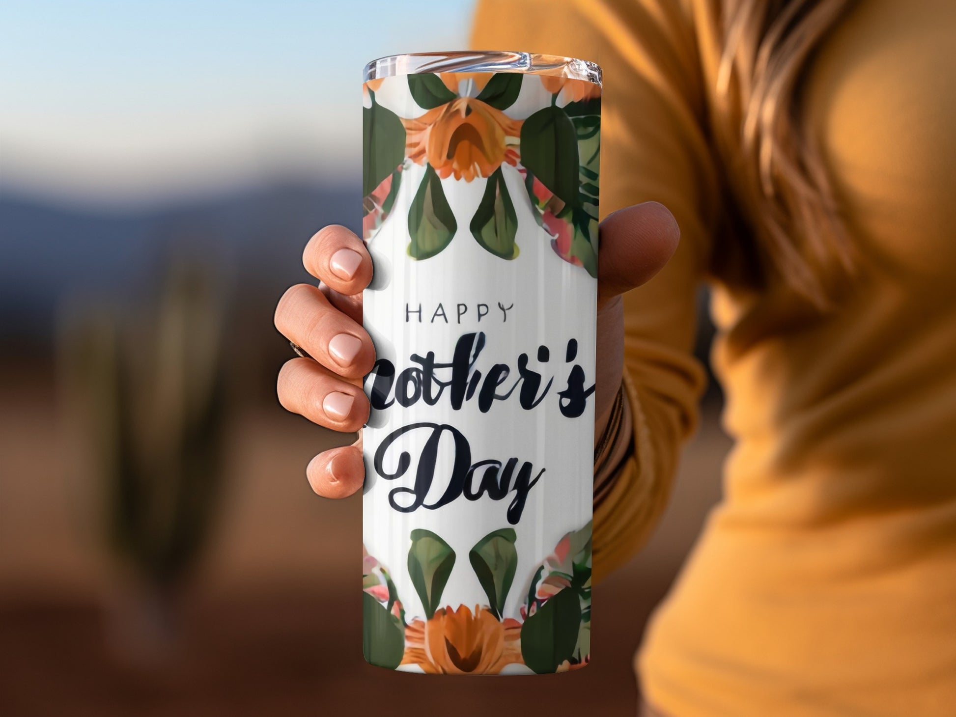 Mother's Day Floral Design Travel Tumbler Cup