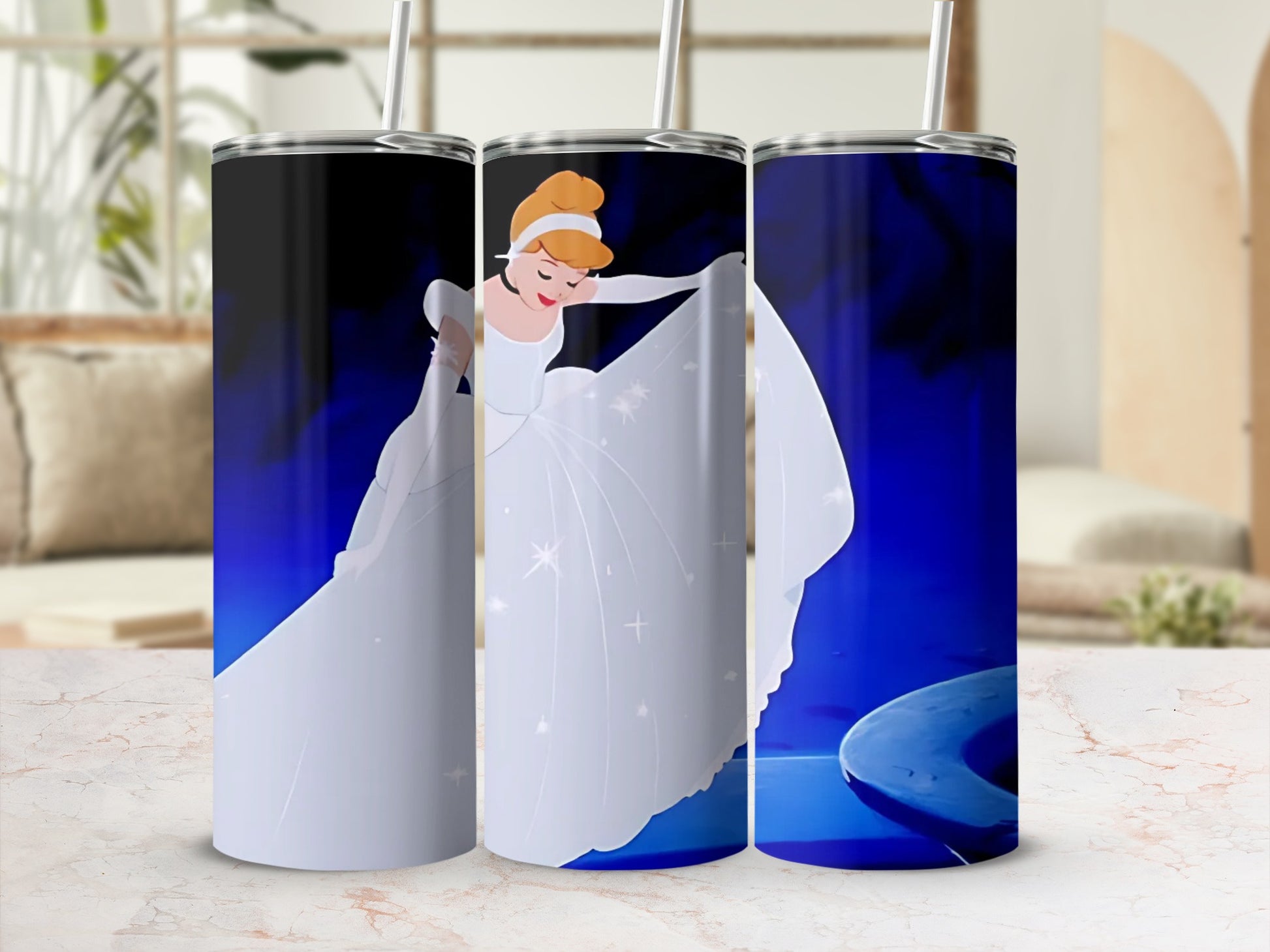 Cinderella in White Dress Design Tumbler