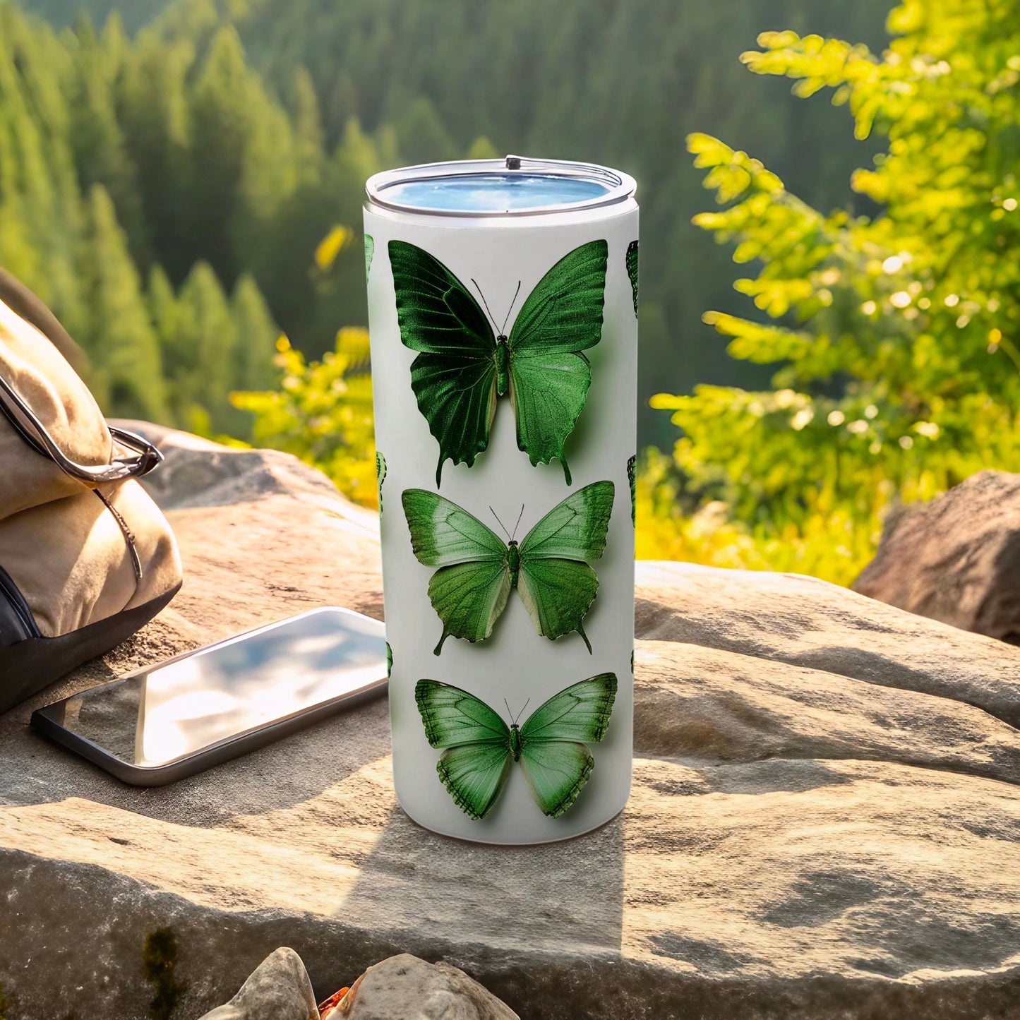Vibrant Green Butterfly Pattern White Tumbler product type
Tumbler, Butterfly, Green Butterfly, Butterfly Pattern, Nature Design, Drinkware, Travel Tumbler, Outdoor Gear, Insect Print, White Tumbler, Wildlife Art, Eco Friendly, Unique Gift, Summer Vibes, Spring Collection, Hydration Bottle, Custom Print, Butterfly Lover, Forest Aesthetic, Beverage Container