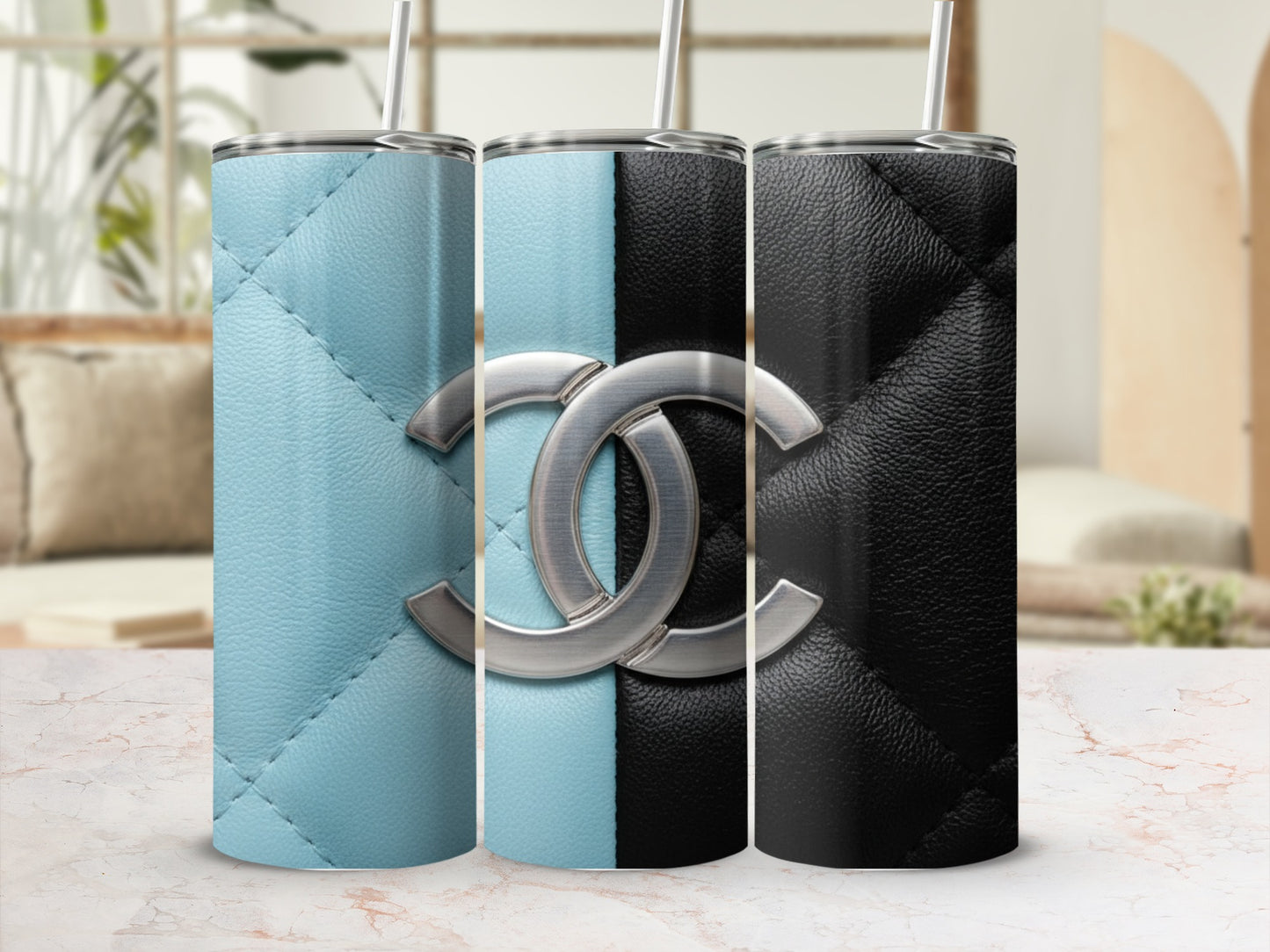 Elegant Dual Tone Design With Emblem Detail Tumblers