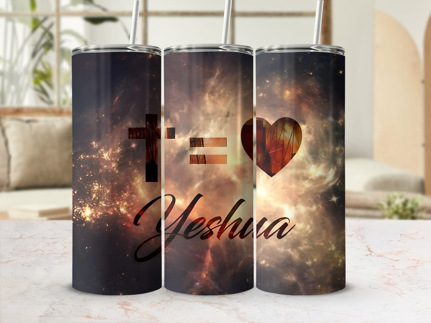 Inspirational Yeshua Cross Equals Love Tumbler