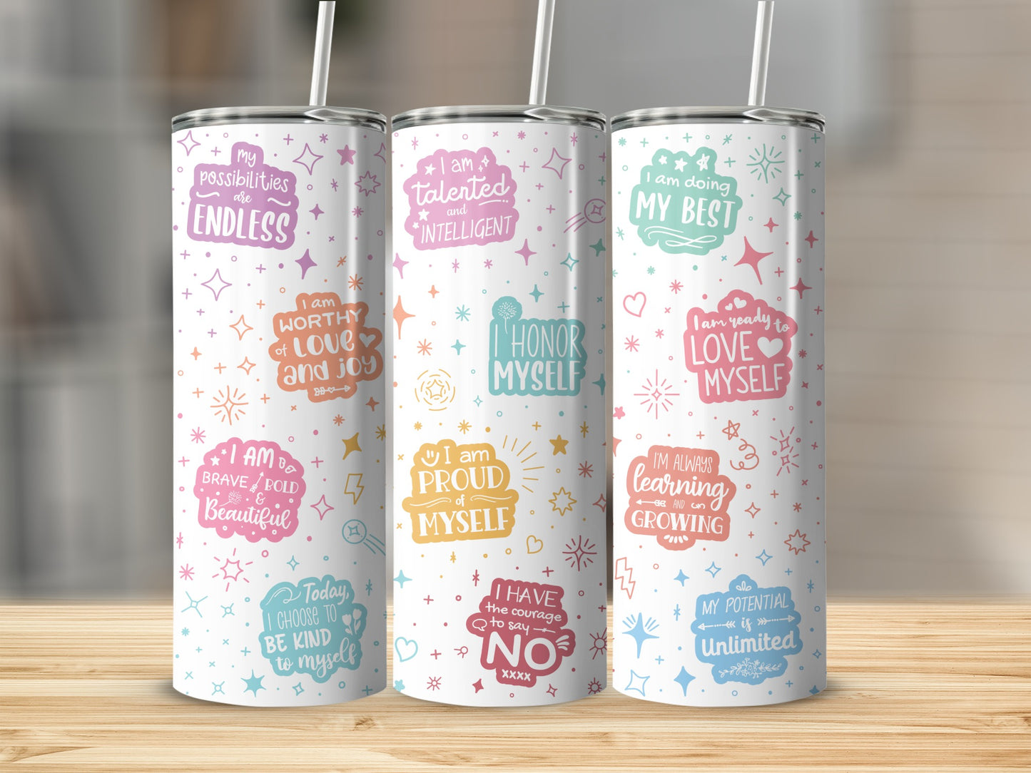 Motivational Affirmation Quotes Tumbler Cup
