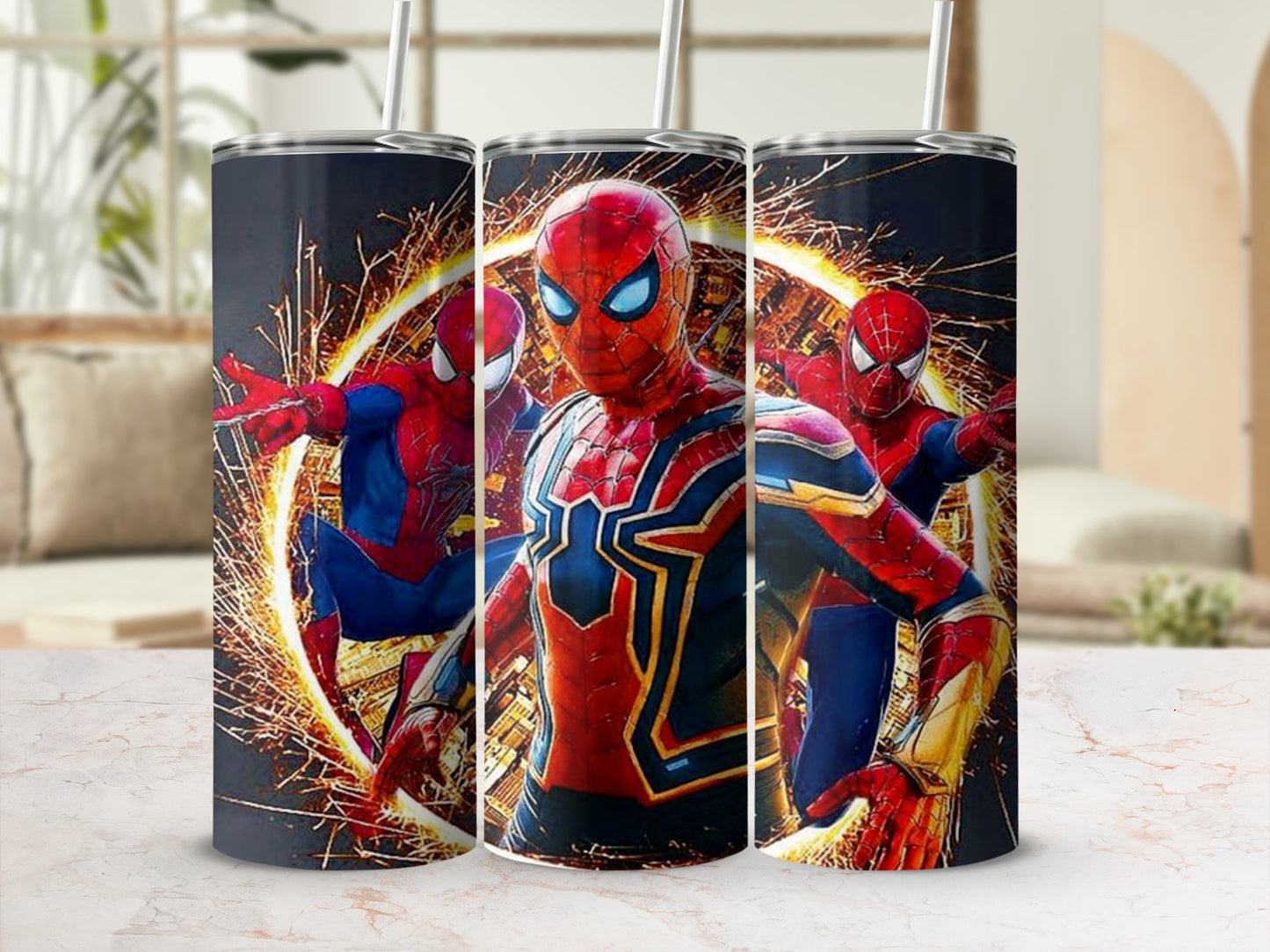 Spider-Man Themed Triple Tumbler Set for Fans