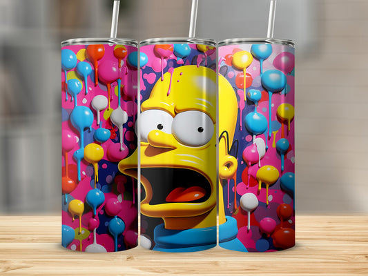 Colorful Dripping Paint Character Design Insulated Tumbler