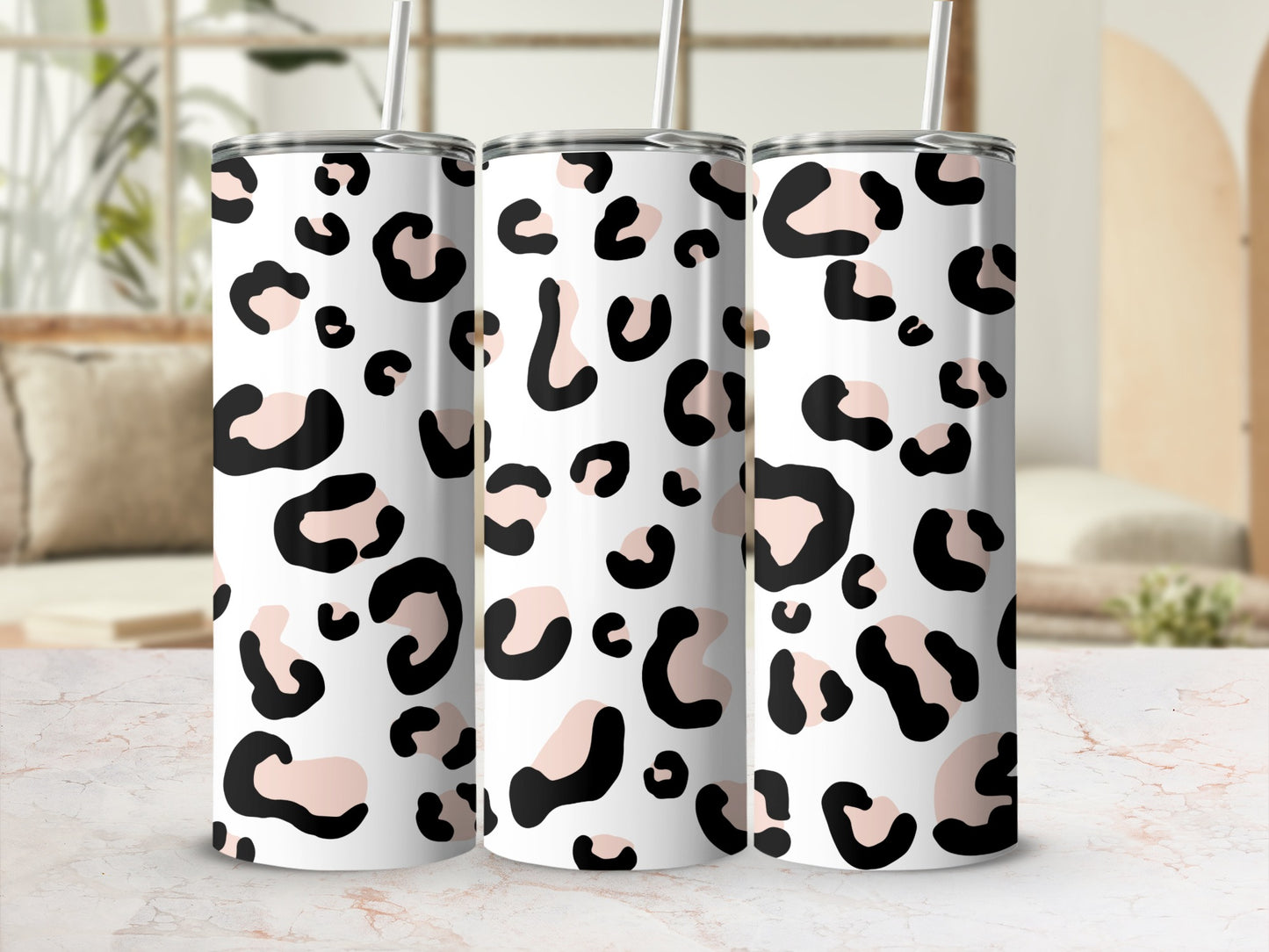 Stylish Leopard Print Insulated Tumbler Cups Product