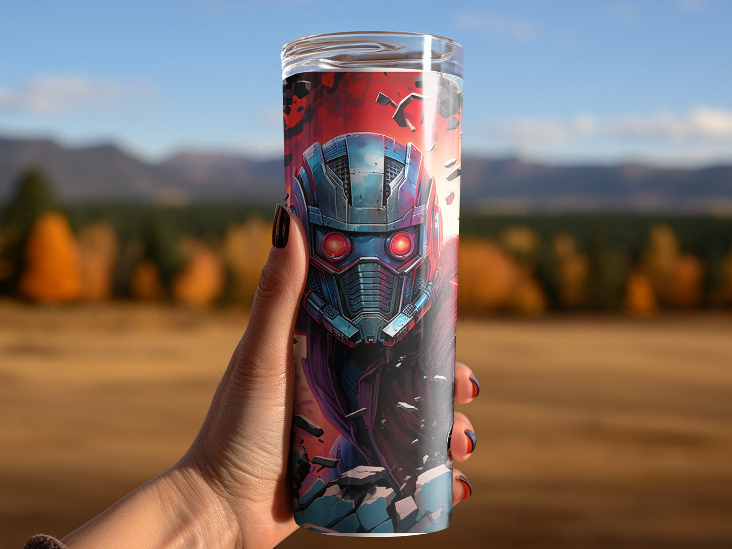 Sci-Fi Themed Tumbler with Detailed Robotic Design